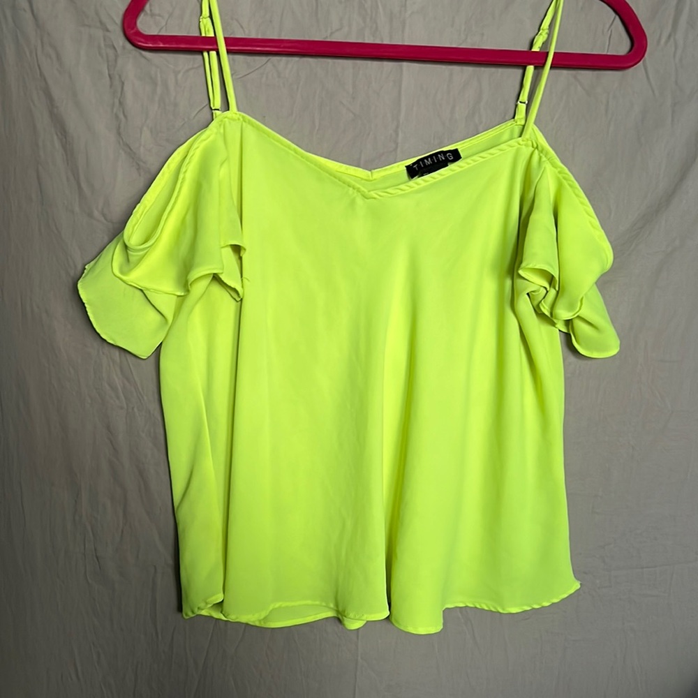 Neon green blouse